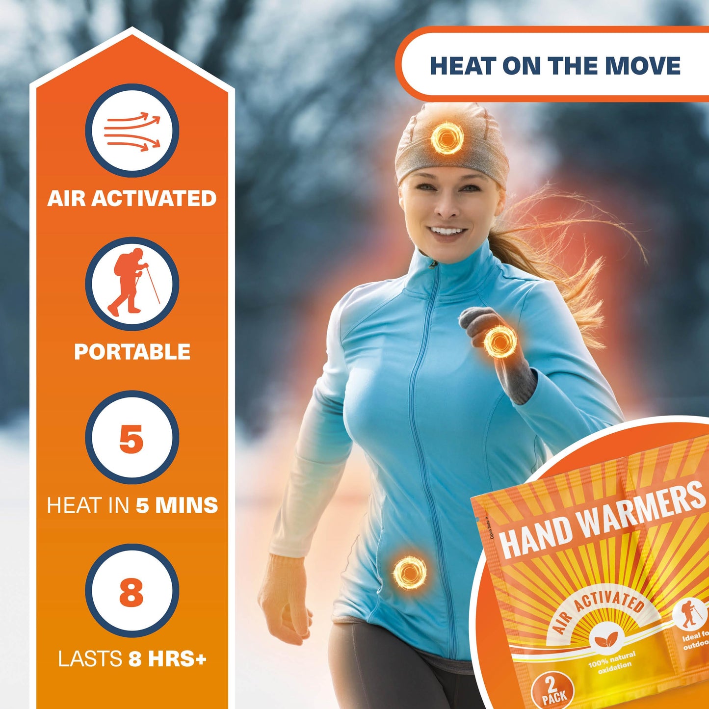 Bramble Hand Warmers Disposable - 20 Pack - Pocket Warmers for Hiking, Outdoor Activities, Skiing - 8 Hours of Heat