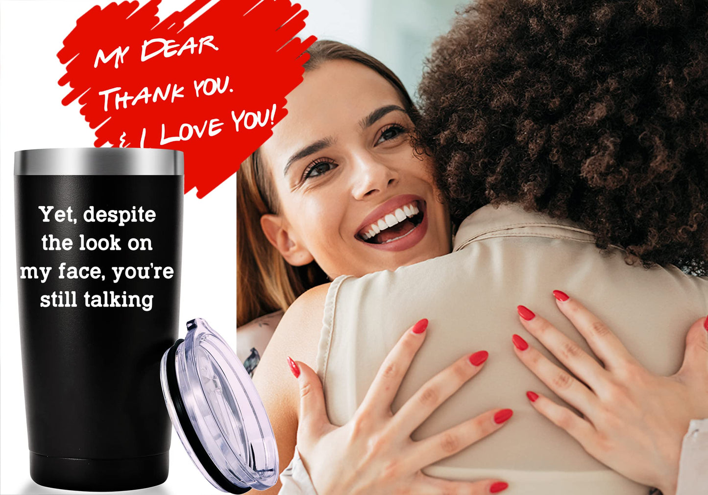 AMZUShome Yet Despite the Look on My Face Travel Mug Tumbler.Work Gifts.Office Gifts for Boss,Coworker,Colleague,Manger. Birthday Christmas Gift for Men Women Office Friend(20oz Black)