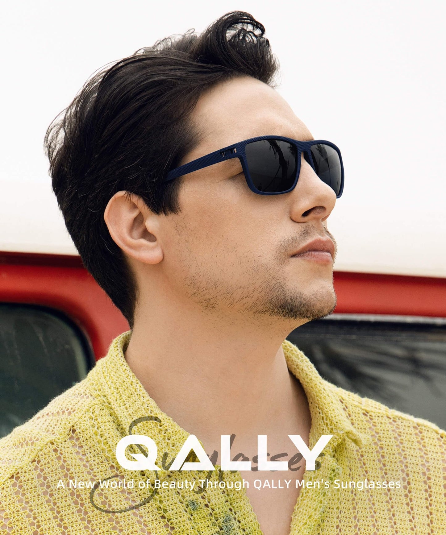 QALLY Polarized Sunglasses Men, Mens Sunglasses Polarized UV protection Lightweight Sun Glasses for Driving Fishing Golf
