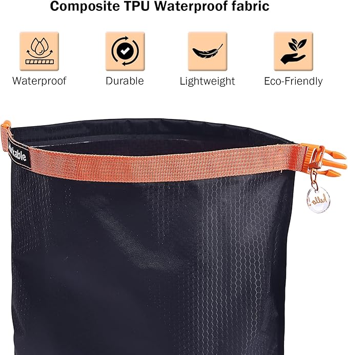Waterproof Swim Bag for Wet Clothes, Paintable Wet Bag for Beach Swimsuit & Towels Bathing Suit Bag Dry Bag for Kayaking, Soap Travel Case, Orange Band