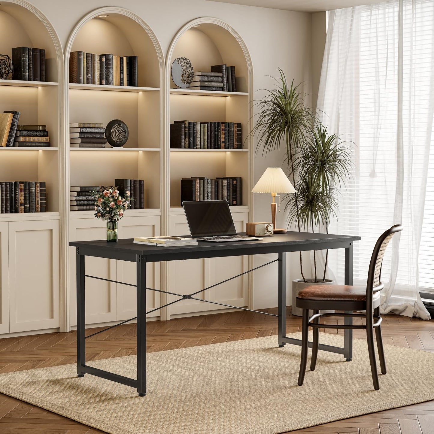 Cubiker Small Computer Desk, 32 inch Home Office Kids Desk for Bedroom and Small Spaces, Modern Simple Cheap Table for Studying, Writing, Working, Dark Black