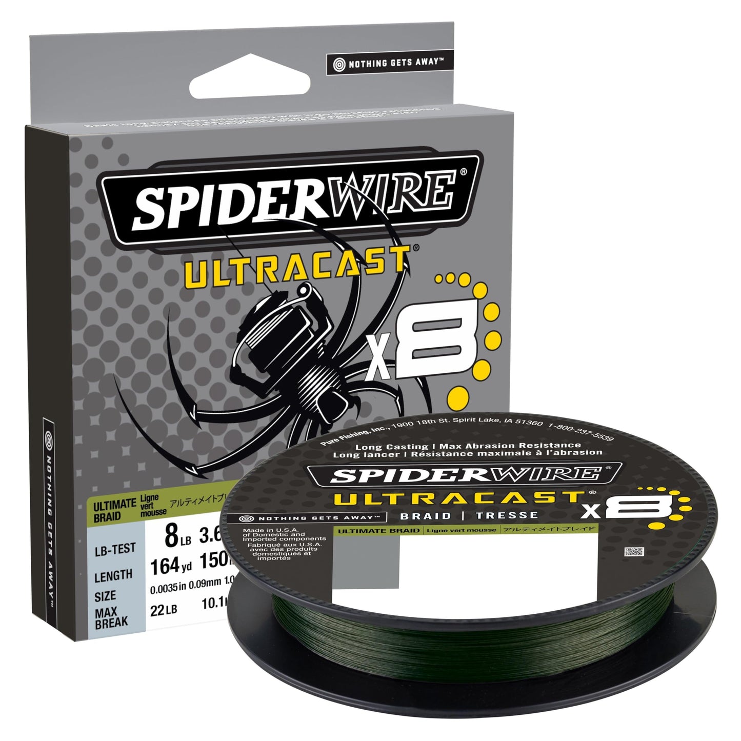 SpiderWire Superline Ultracast Braid, Aqua Camo, 65lb | 29.4kg, 164yd | 150m Braided Fishing Line, Suitable for Freshwater and Saltwater Environments