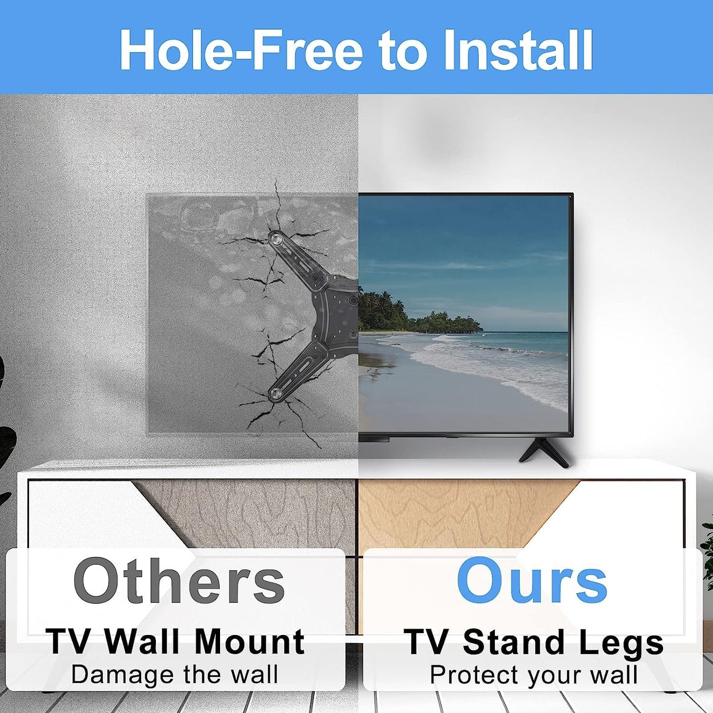TV Legs for TCL Roku TV Stand Legs, for 28" 32" 40" 43" 49" 50" 55" 65" Roku Smart TV, Replacement Legs for TCL TV Legs 65S555 55S401 50S546 50S423 43S431 40S325 28S405 with Screws