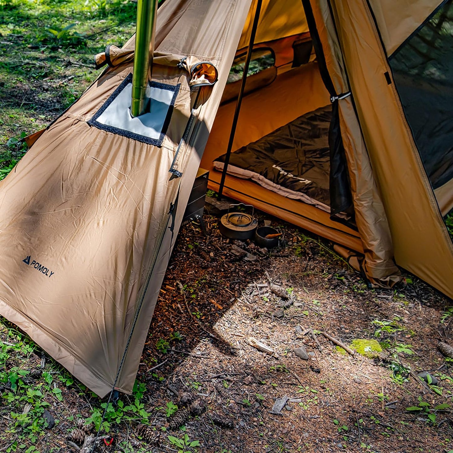 STOVEHUT 70 Hot Tent with Two Tarp Poles and Two Tent Poles | Latest Version 2 (Without a Fireproof Ground Sheet)