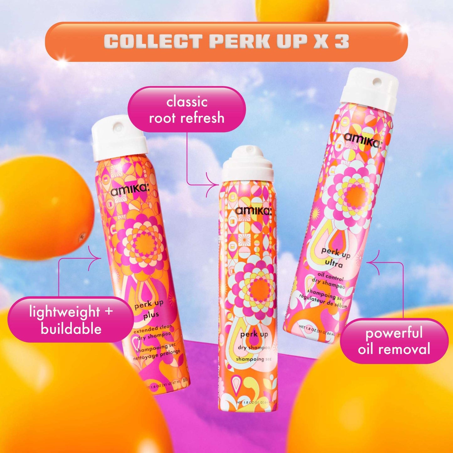 amika perk up pursuit: dry shampoo trial set