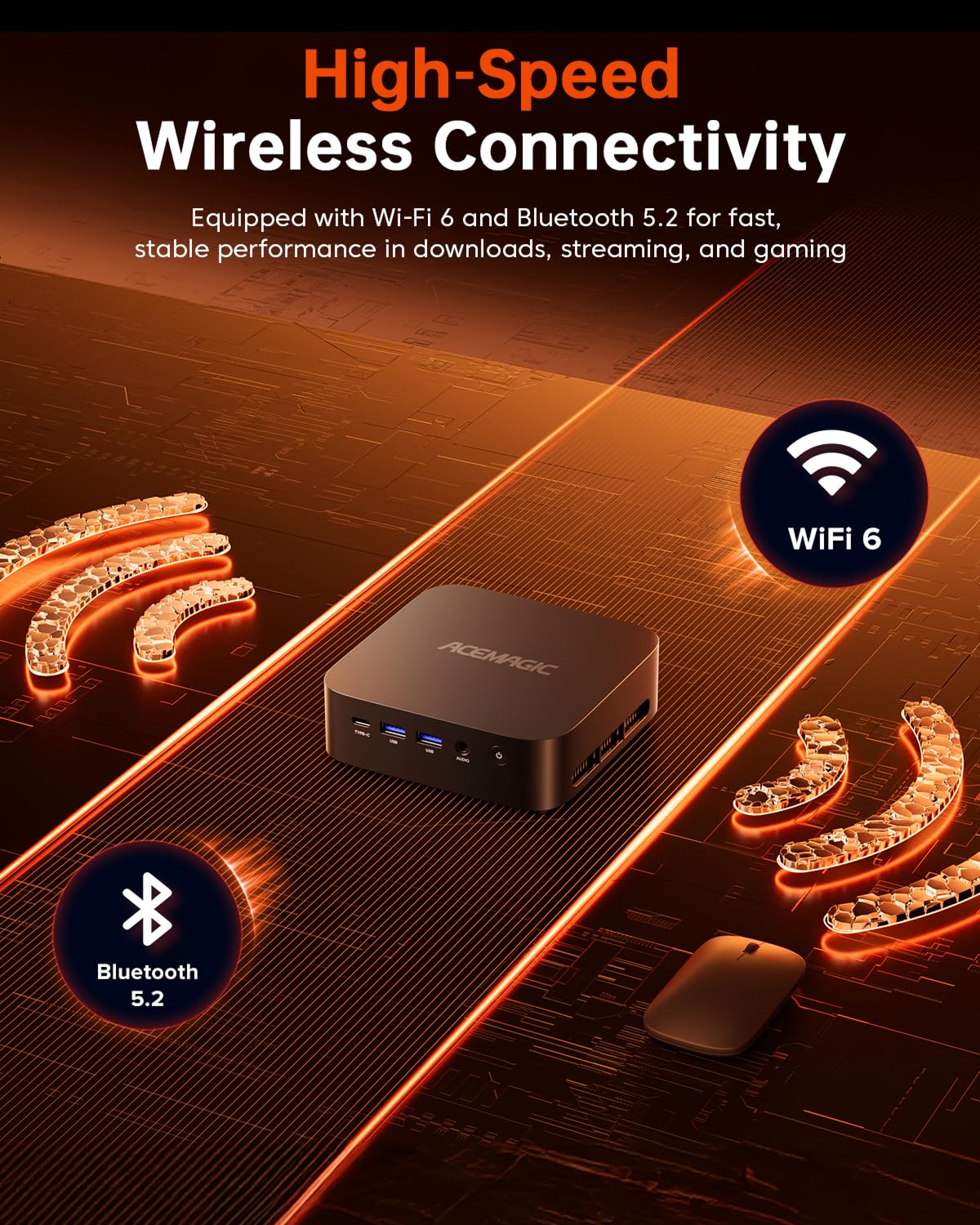 ACEMAGICIAN K1 Mini Gaming PC Ryzen 7 5700U Mini PC 16GB DDR4 512GB SSD Mini Computers (8C/16T, up to 4.3Ghz), 4K Triple Display Mini Desktop Bluetooth/WiFi6/Office