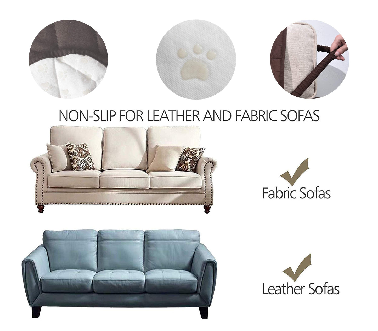 Ameritex Waterproof Nonslip Recliner Cover Christmas Decor Stay in Place, Dog Couch Recliner Cover Furniture Protector for Pets and Kids (Chocolate, 23'')