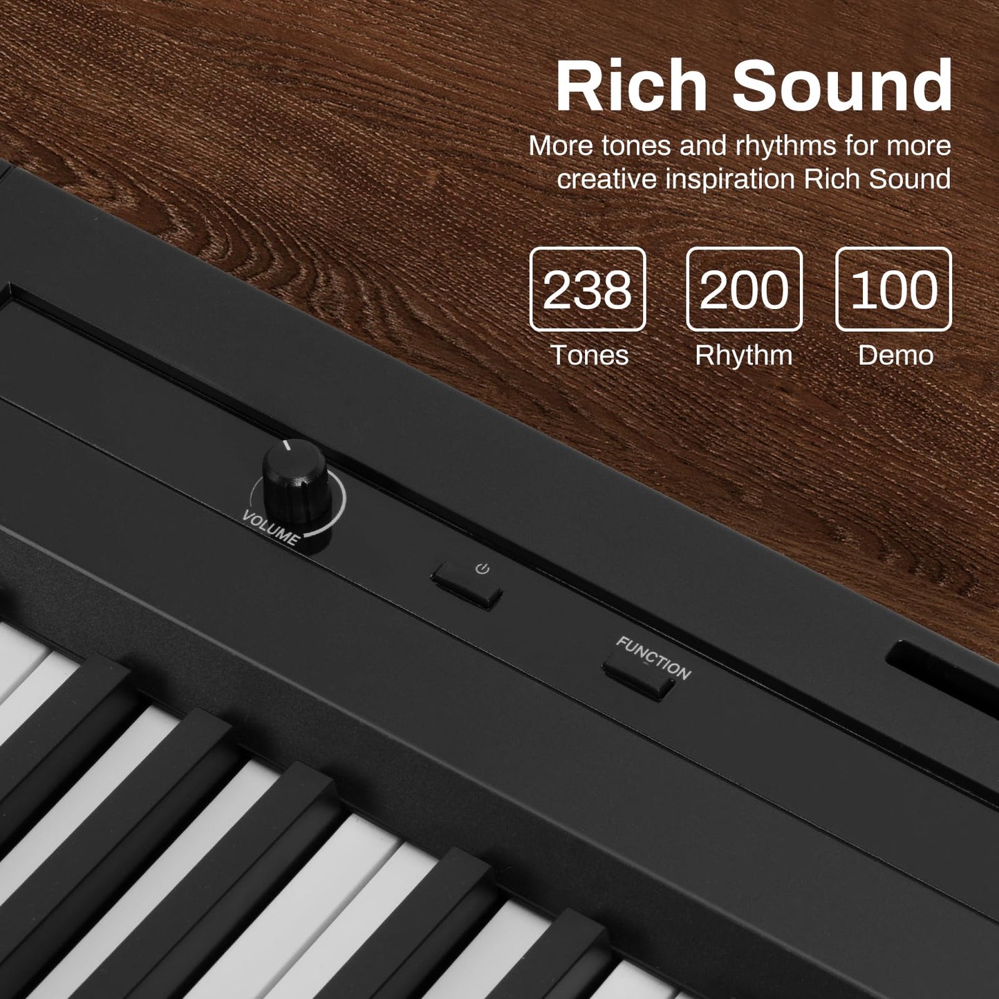 AODSK 88 Key Weighted Action Digital Piano,Grade Hammer Action Keyboard for Beginner Adults Beginner Digital Piano Black (Three-pedal)