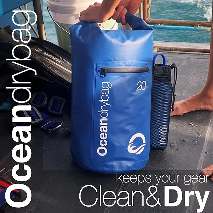 Oceandrybag - Waterproof Dry Bag Backpack - Floating Dry Sack Portable for Kayaking, Beach, Rafting, Boating, Hiking, Camping, Fishing with Waterproof Phone Case