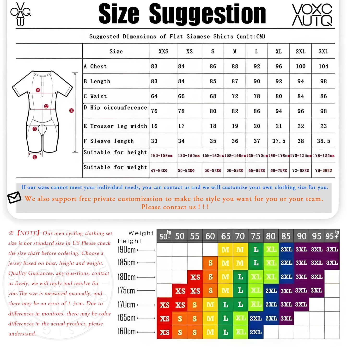 VOXCAUTQ Men's Cycling Skinsuit,Triathlon Suit Men,Trisuit for Swimming, Cycling, Running, Duathlon (Typ-7,L)