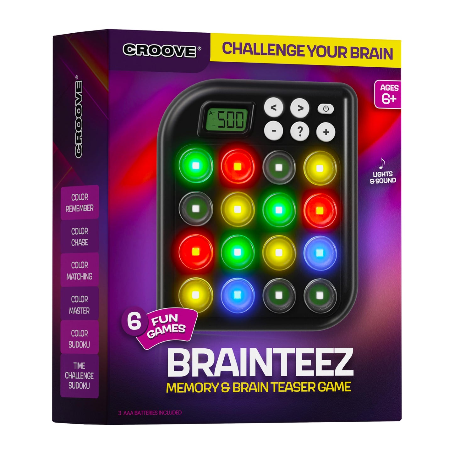 6 in 1 Brain Teasers & Memory Game, 6 Fun Games for Kids, Cool Handheld Toys, Unique Gifts for Teens, Best Activities for Tween Boy, Birthday Gift Ideas for Boys & Girls Ages 6-8 9 10 11 12 + Year Old