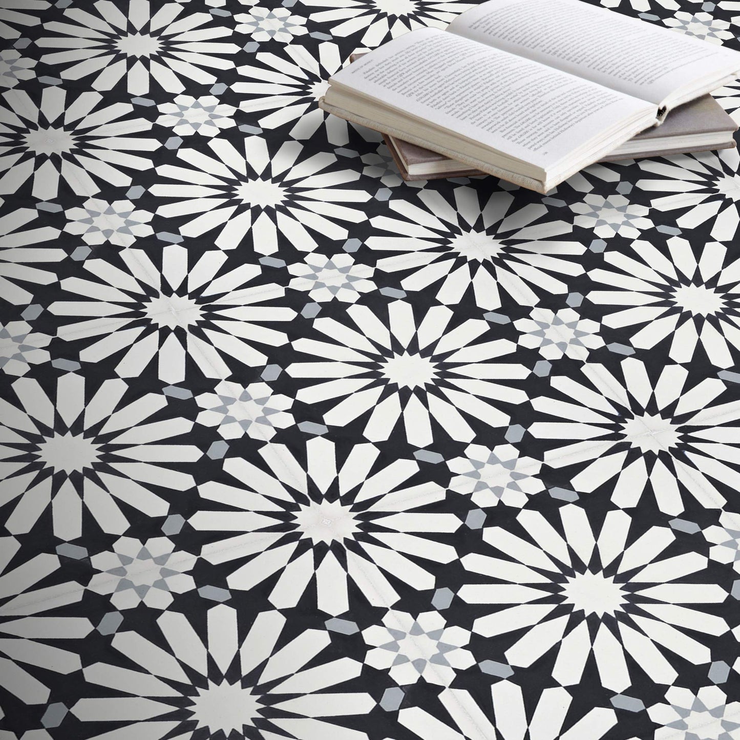 Alhambra 8''x8'' Handmade Cement Tile,Pack of 12