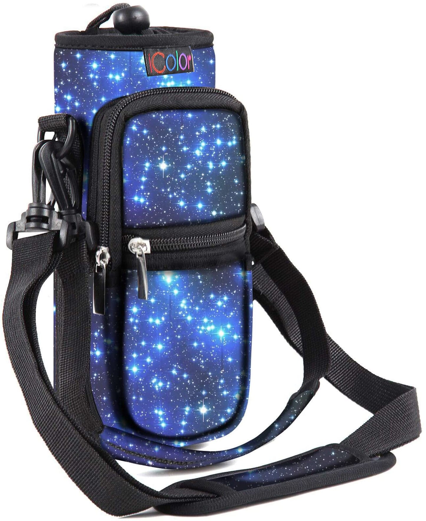 icolor Water Bottle Carrier Bag Holder 25/32/40/64oz,Adjustable Padded Shoulder & Handle Strap Sports Sling Hiking Pack,Insulated Neoprene Wide Mouth Bottle Sleeve