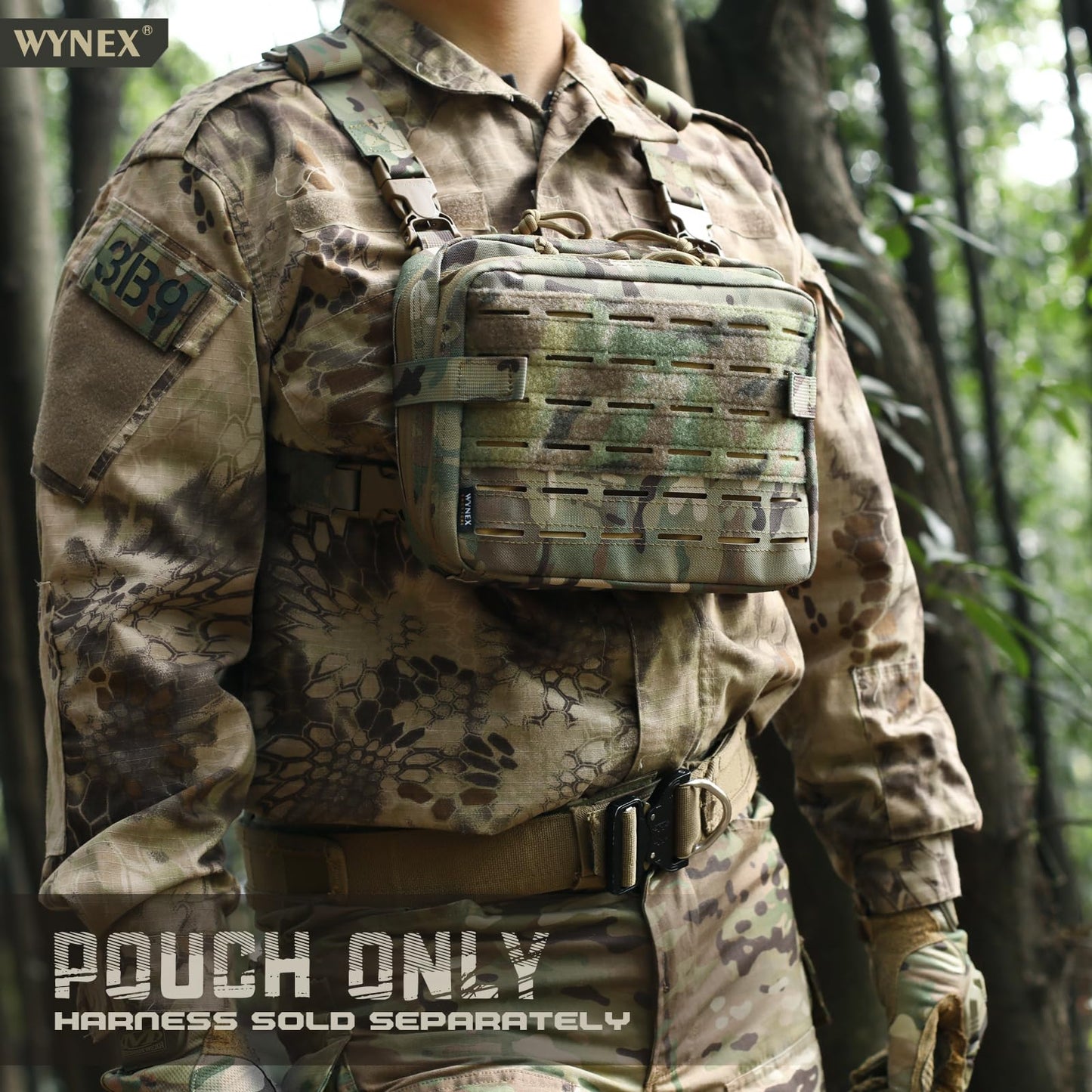 WYNEX Nylon Tactical Molle Admin Pouch of Laser Cut Design, Utility Pouches Molle Attachment Military Medical EMT Organizer with Map Pocket EDC EMT Pack IFAK Tool Holder Universal U.S.A Patch Included