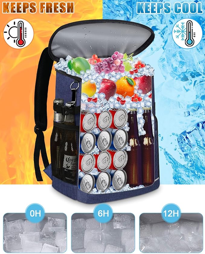 Cooler Backpack Insulated Leakproof Waterproof Backpack Cooler Bag 30/45 Cans, Large Capacity Lightweight Travel Camping Beach Backpack Cooler Ice Chest for Men and Women