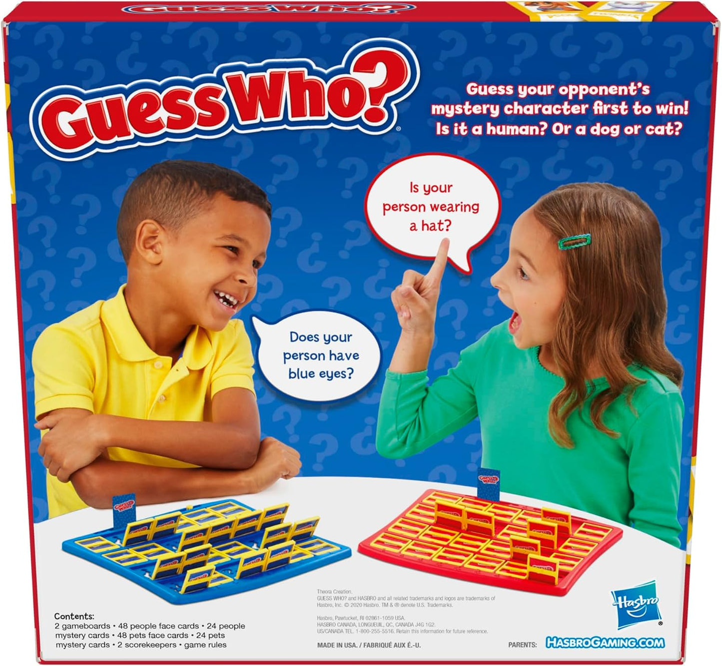 Hasbro Gaming Guess Who? Board Game, with People and Pets Cards, The Original Guessing Game for Kids, Ages 6 and Up (Amazon Exclusive)