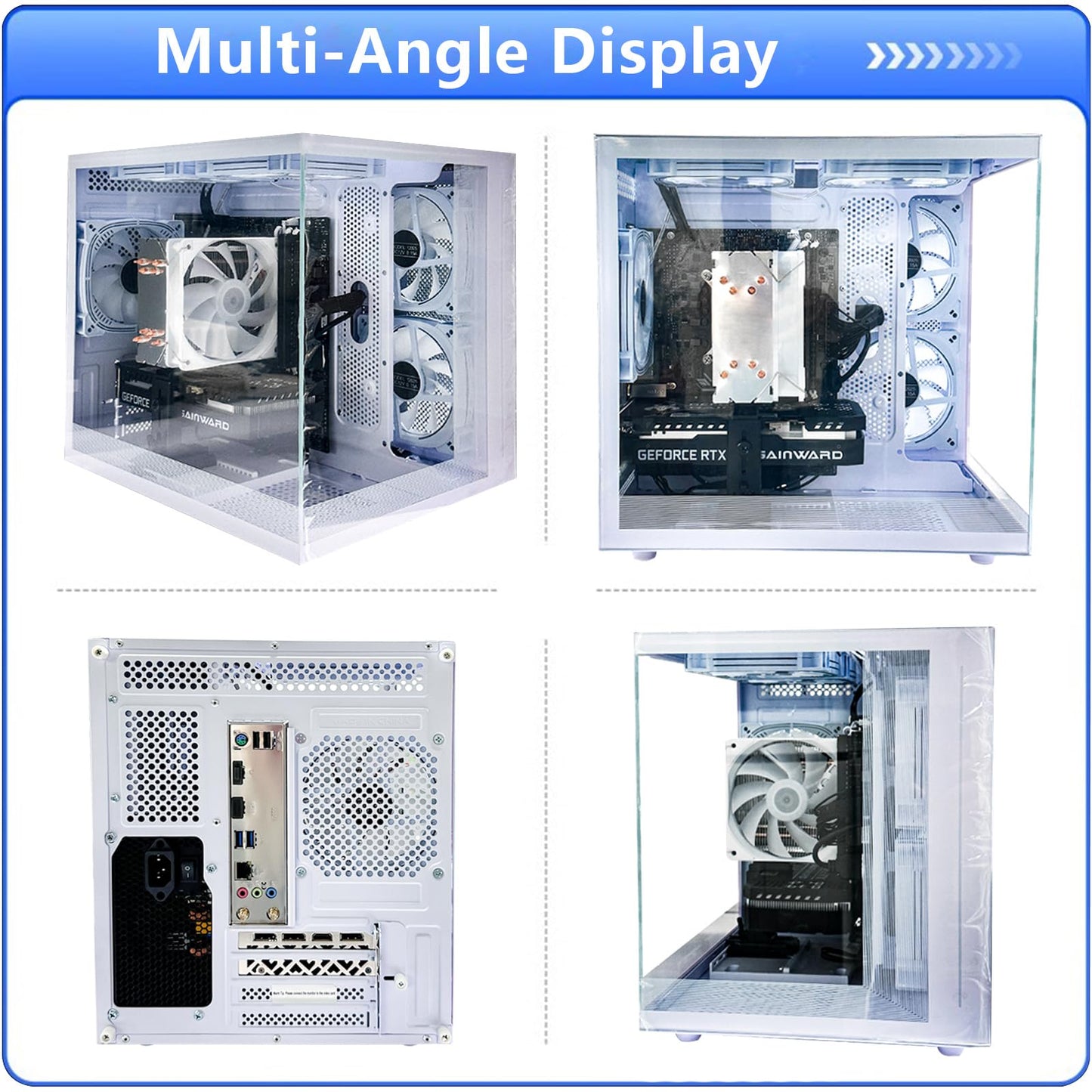 suevery Gaming PC Core I5-12400F(6Cores Up to 4.4G) RTX 3050 6G Nvme SSD 1TB 32GB RAM 650W WiFi 6 Prebuilt Towers Desktop Computer White