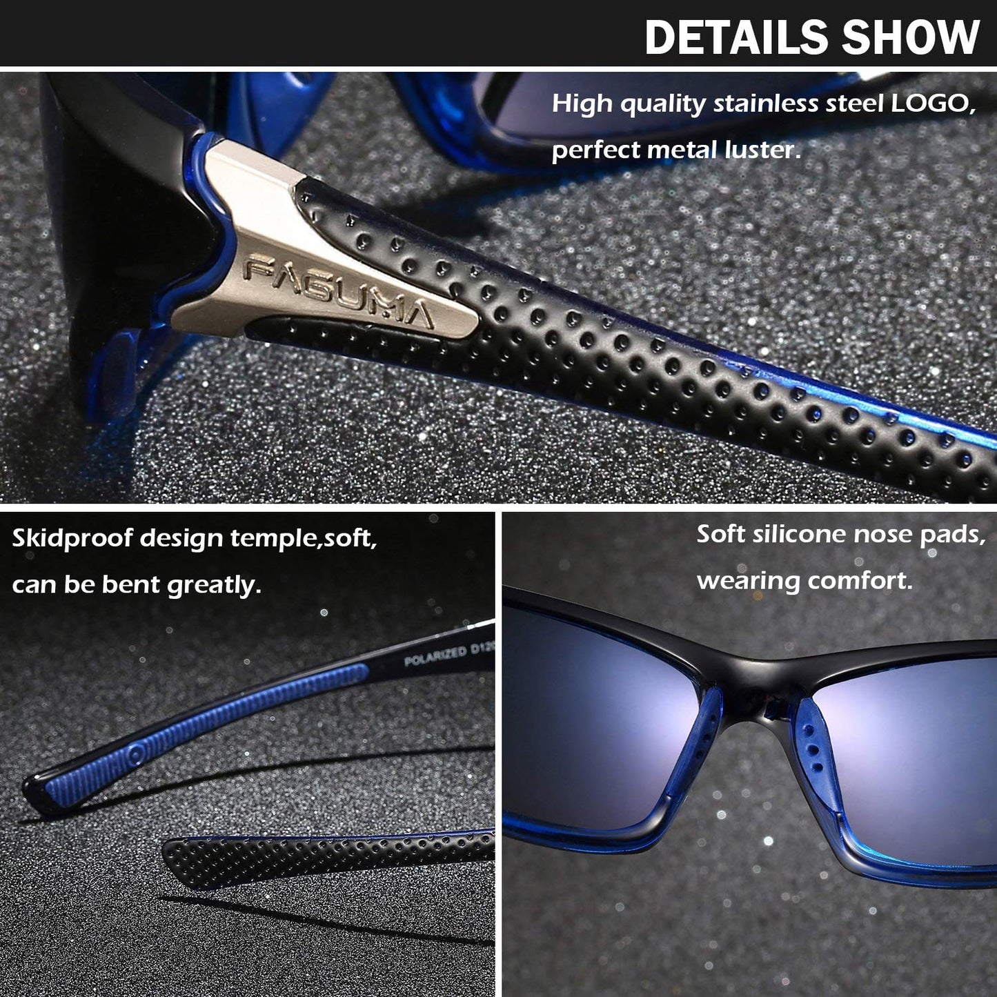 FAGUMA Sports Polarized Sunglasses For Men Cycling Driving Fishing 100% UV Protection