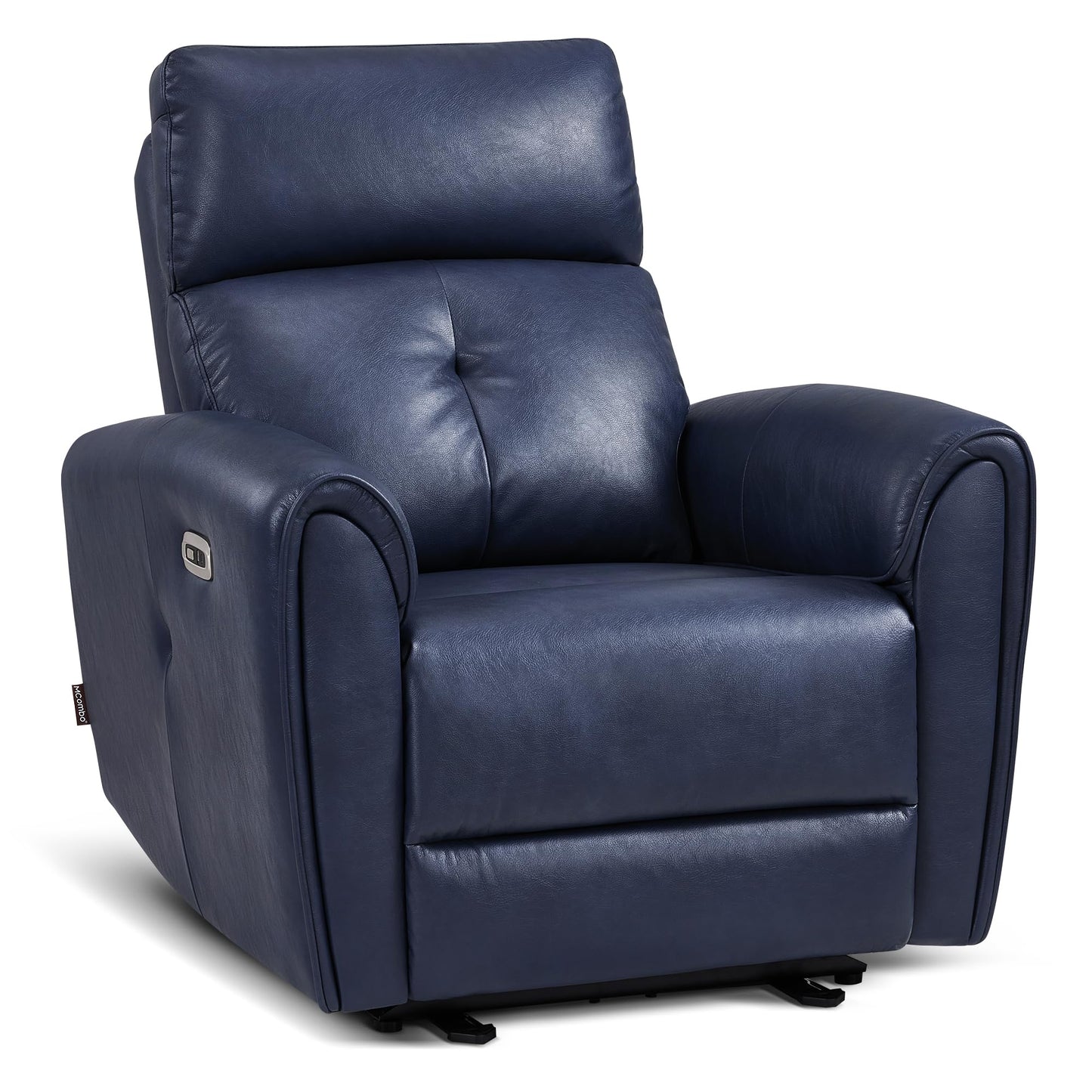 MCombo Power Small Recliners for Small Spaces, Modern Zero Wall Hugger Recliners Chair with Lumbar Support, USB and Charging Ports, FSC Certified, Faux Leather PR699 (Navy Blue)