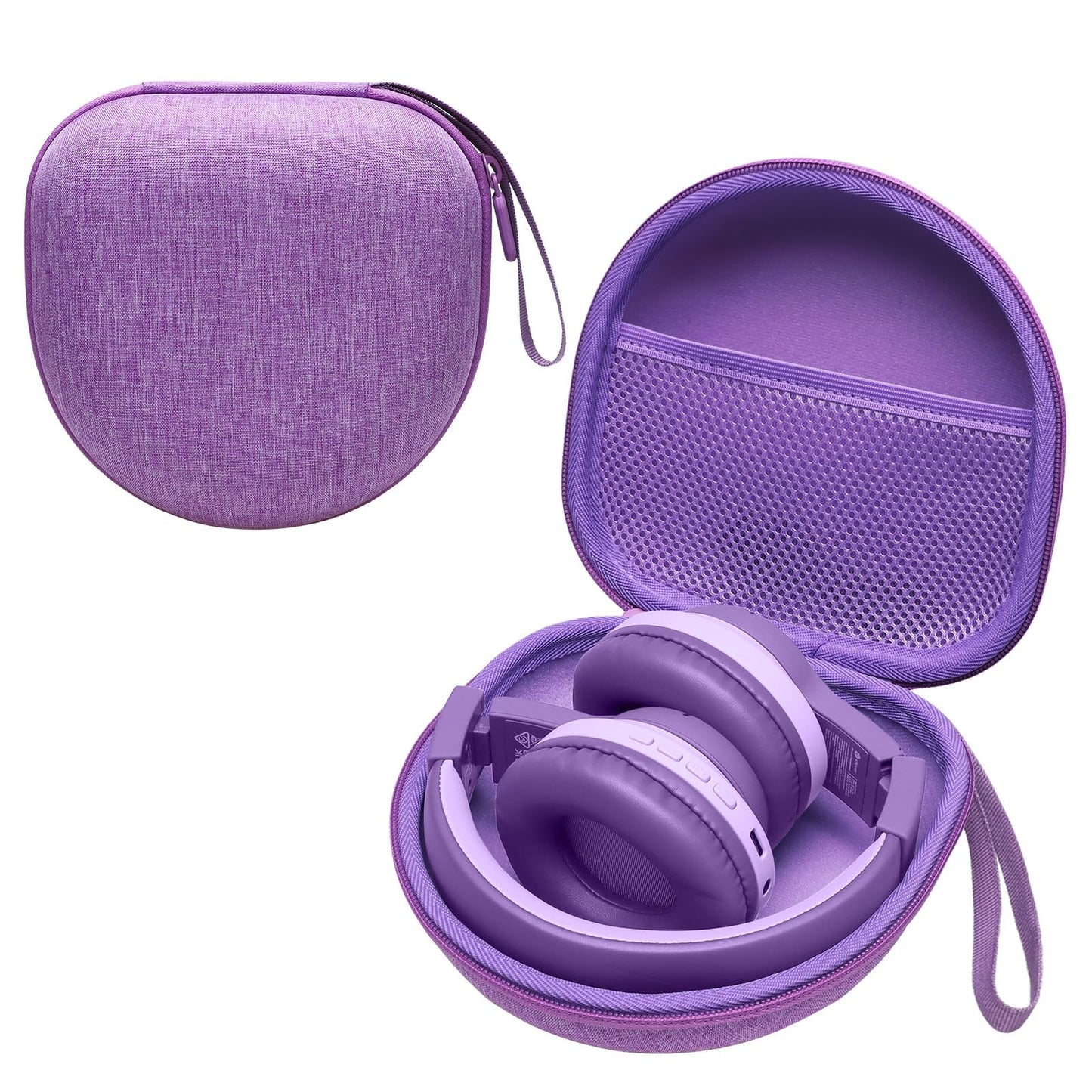 Kids Headphones Case Compatible with iClever BTH12 / HS19 / BTH26 / JoySpark-T5 / Candy Bila BH03 / EarFun/IMYB/MIDOLA MD-B01 / noot Products Foldable Kids Headphones, Purple (Case Only)