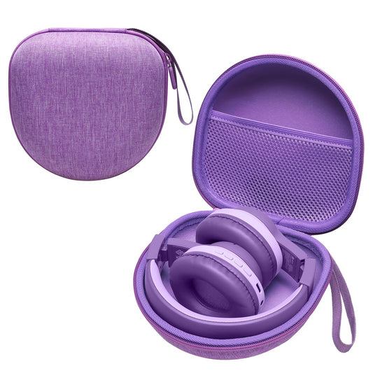 Kids Headphones Case Compatible with iClever BTH12 / HS19 / BTH26 / JoySpark-T5 / Candy Bila BH03 / EarFun/IMYB/MIDOLA MD-B01 / noot Products Foldable Kids Headphones, Purple (Case Only)
