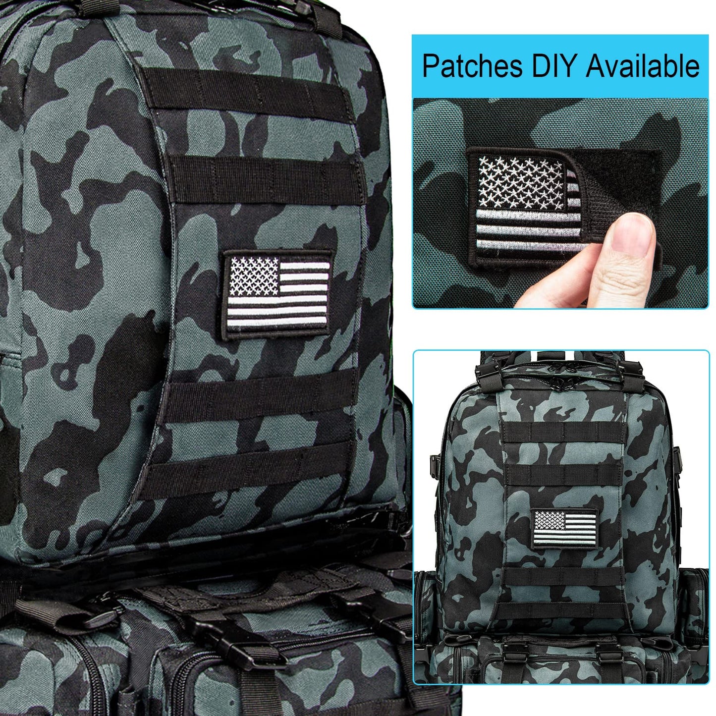 CVLIFE Tactical Backpack Military Army Rucksack 60L Large Assault Pack Detachable Molle Bag