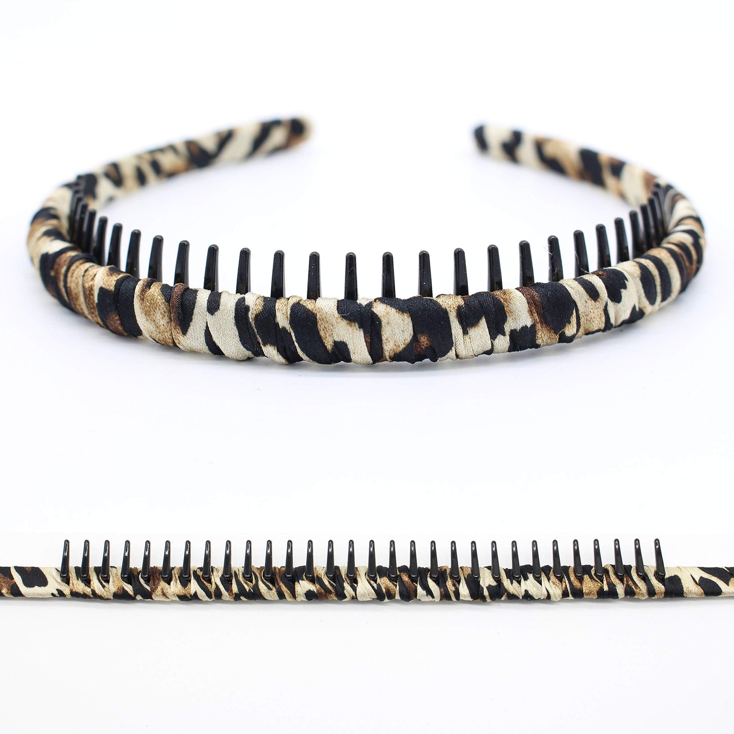 JOBAND Leopard Print hairbands,hair Headbands for women,Fashion Hair Accessories,Non-slip Resin comb teeth hair hoop ((Pack of 4))
