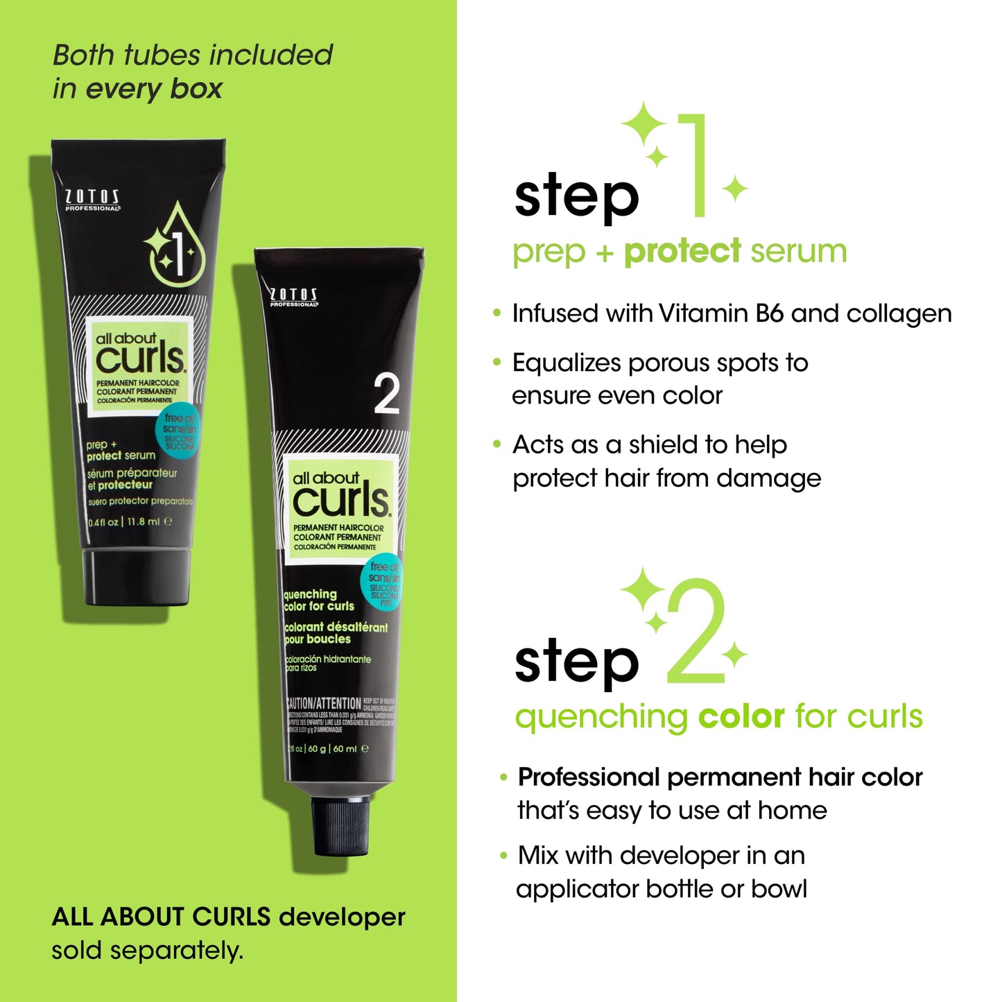 All About Curls 5WB Sable Spirals Permanent Hair Color (Prep + Protect Serum & Hair Dye for Curly Hair) - 100% Grey Coverage, Nourished & Radiant Curls