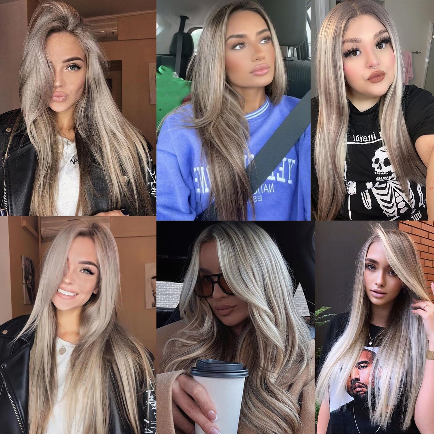 MACA BAKA Highlight Ash Blonde Lace Front Wig 13x4 13x6 Lace Frontal wig