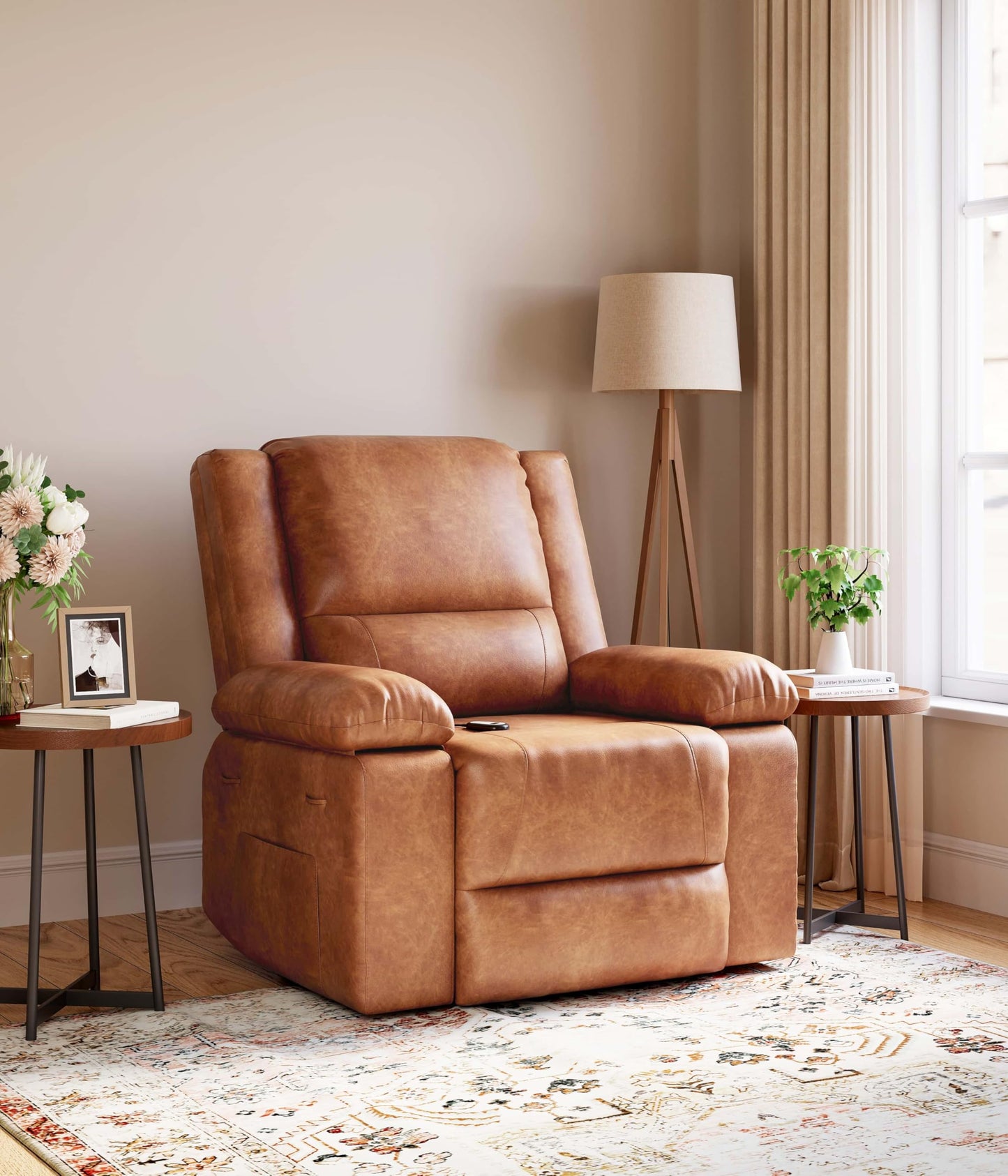 Power Lift Recliner Chair - Heat and Massage, Faux PU Electric Lift Recliner for Elderly & Mobility Impaired, Adjustable Back and Legs, Heavy Duty Lift Chair for Seniors