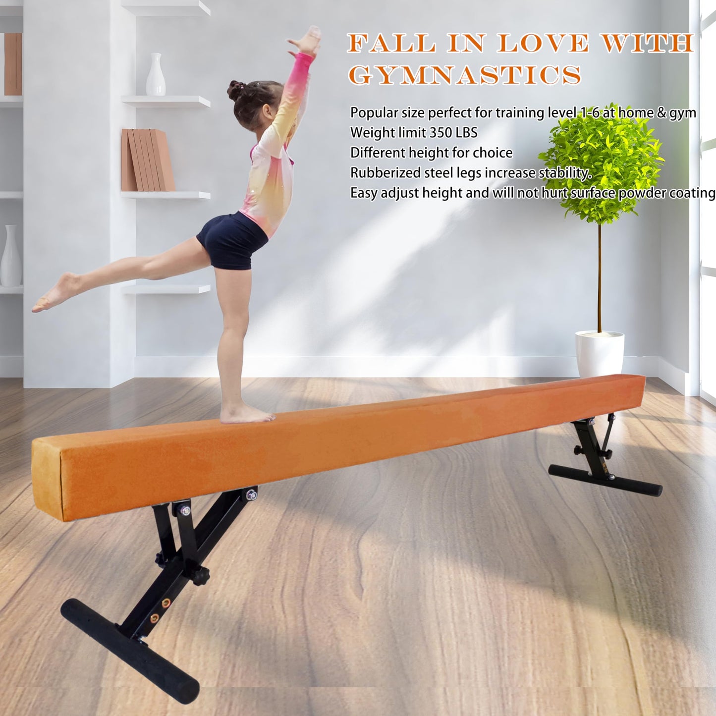 Seliyoo Adjustable Balance Beam,8FT gymnasitcs Beam, Balance Beam for Kids Ages 3-20,high and Lower Floor Beam,Gym Equipment for All Skills Practice at Home
