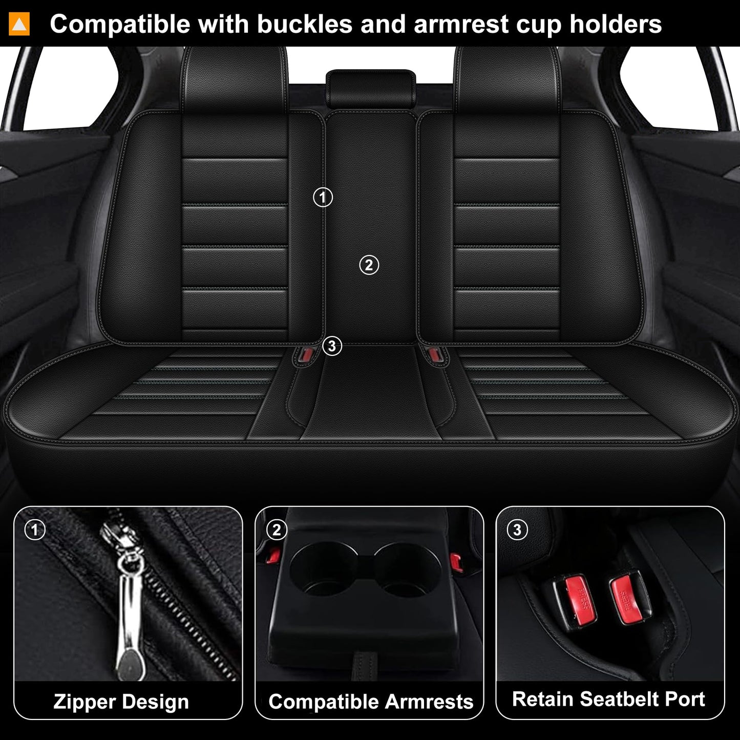 AOMSAZTO Fit for Dodge Challenger Seat Covers 2008-2025 Waterproof Breathable Leather Car Seat Covers Full Set Custom : Seat Cover for Challenger TA R/T GT SXT SRT(Black, 5PCS Full Set)