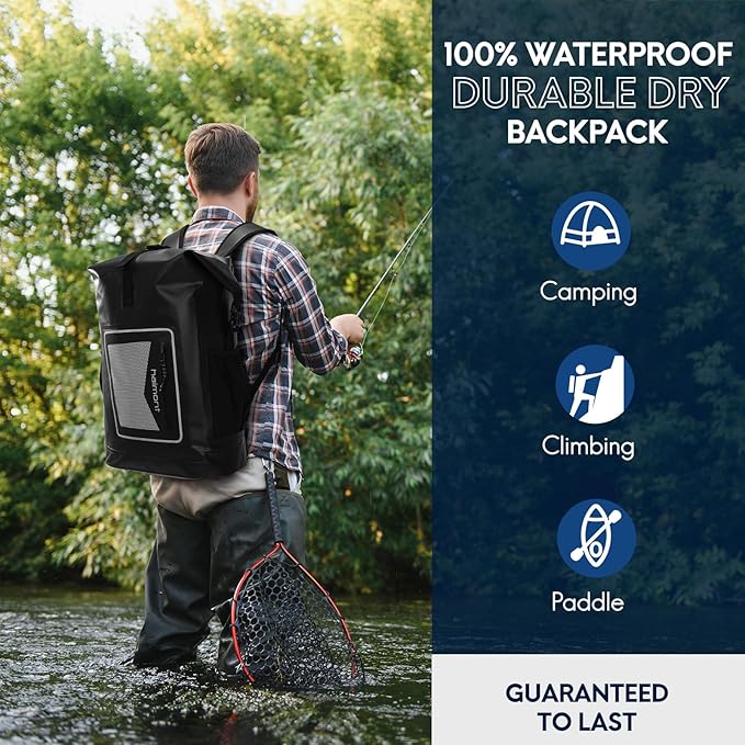 Haimont Waterproof Backpack Dry Bag Floating Roll Top Dry Sack Durable Backpack for Kayaking, Surfing, Rafting, Fishing, 30L
