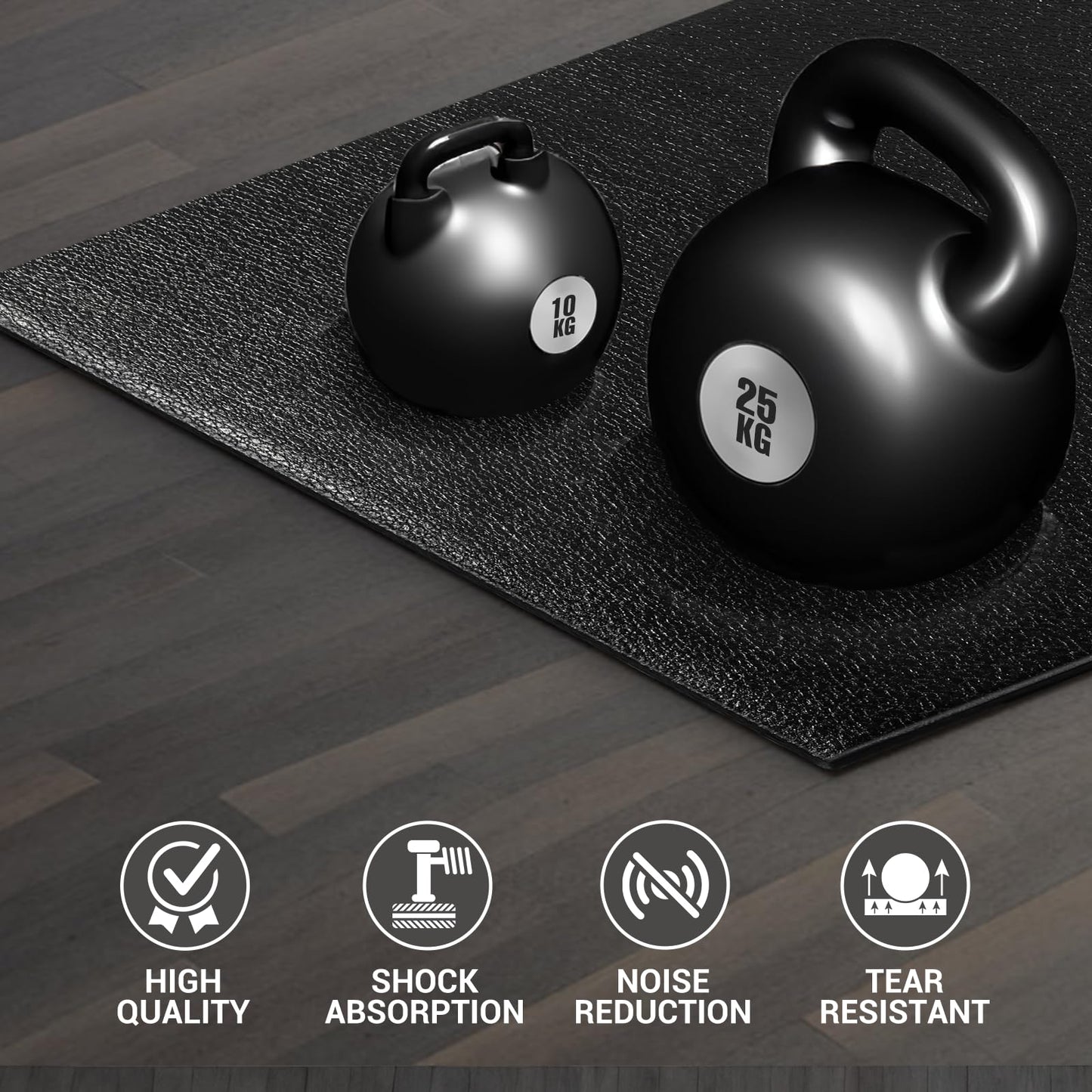 Treadmills Mat for Health & Fitness Exercise Equipment Mat Bike Mat - Anti Fatigue Elliptical Mat, 6mm Thick, Fitness Mat, Jump Rope Mat, Gym Mat Used On Hard Floors and Carpet Protection 36"x60"