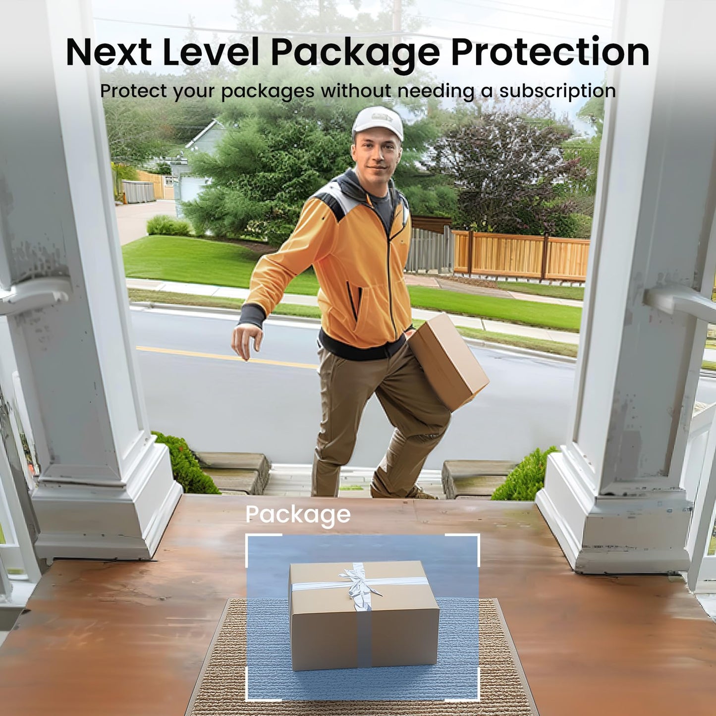 AOSU Doorbell Camera Wireless- Head-to-Toe View, Intelligent Package Detection, 2.4G WiFi Video Doorbell with Chime, Support Local Storage, Smart Human Detection, Works with Alexa and Google Assistant