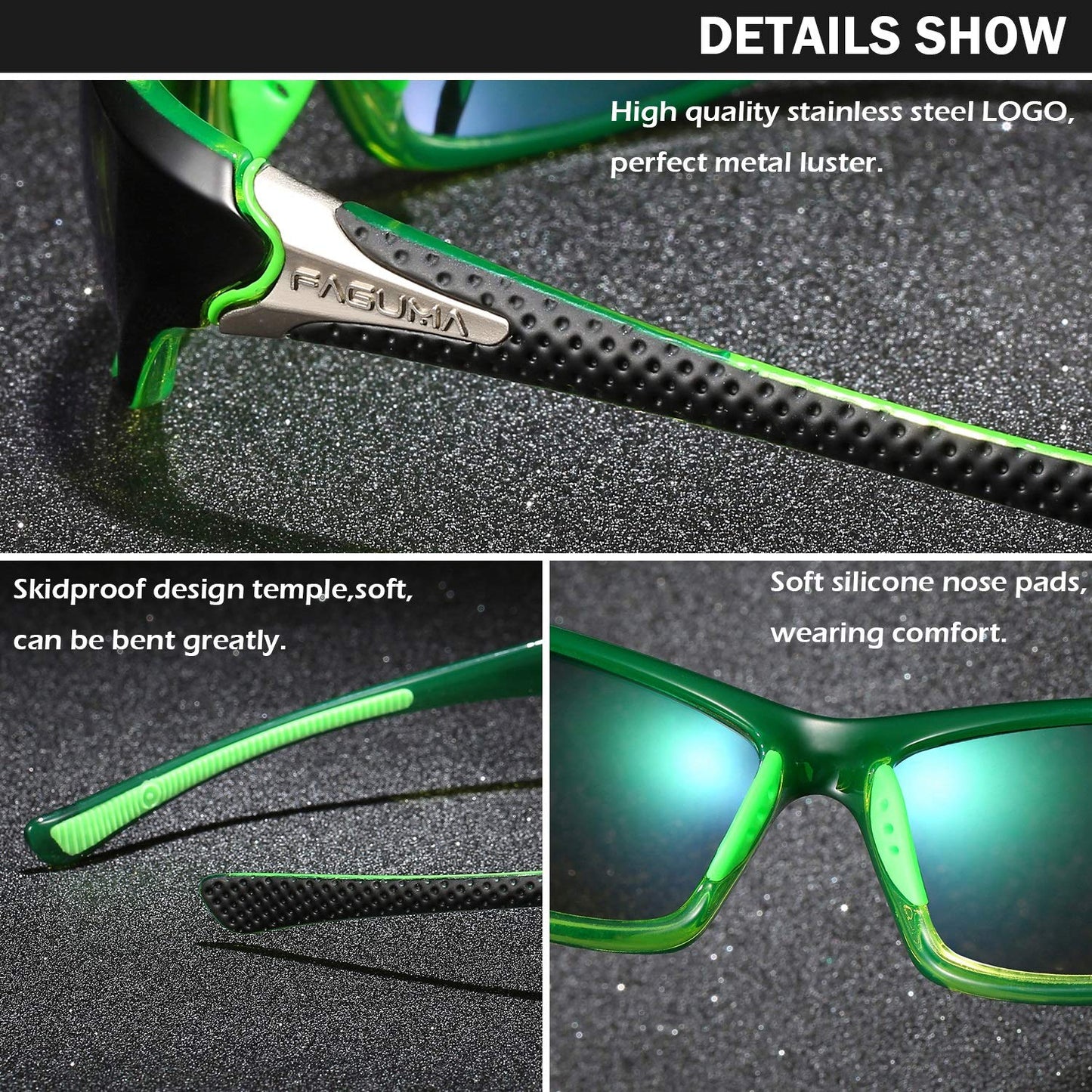 FAGUMA Sports Polarized Sunglasses For Men Cycling Driving Fishing 100% UV Protection