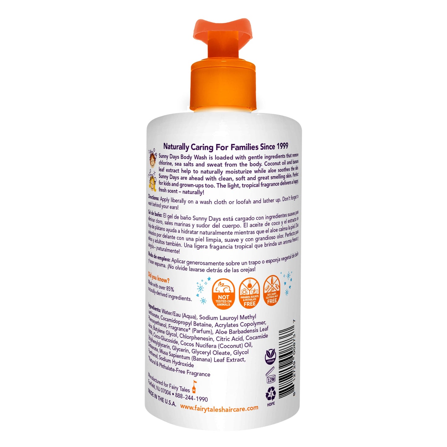 Fairy Tales Sunny Days Chlorine Removal Body Wash, For All Age Swimmers | After Swim Chlorine, Salt And Sunscreen Removal | No Harsh Chemicals or Toxins | Easy to use Pump - 16oz