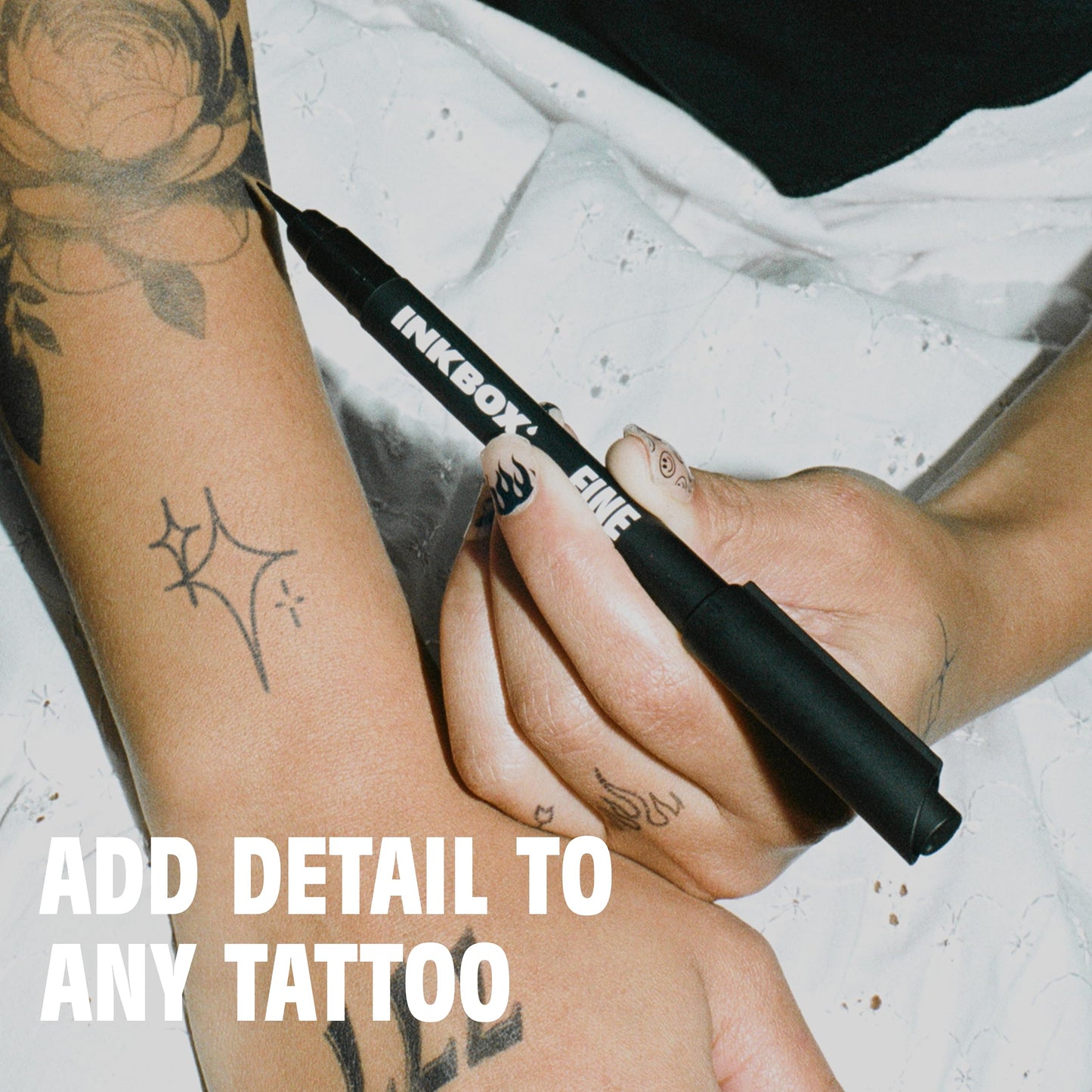 inkbox Freehand Tattoo Marker – Fine Tip, Lasts up to 10 days, For All Skin Tones, Water-Resistant, Cruelty-Free & Vegan | Long-Lasting Temporary Tattoo Pen, All Artists Skill Levels -1 Count
