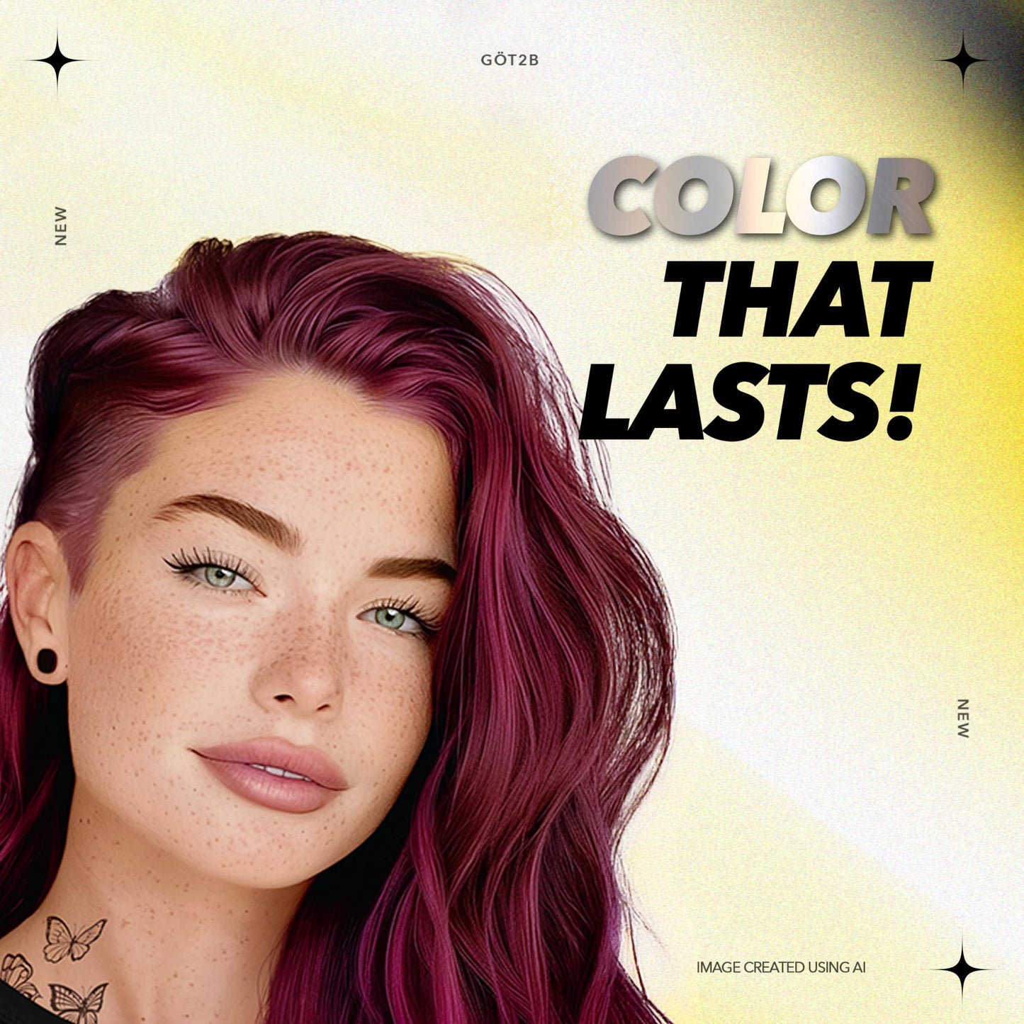 Schwarzkopf Got2b Metallics Permanent Hair Color, M68 Dark Ruby