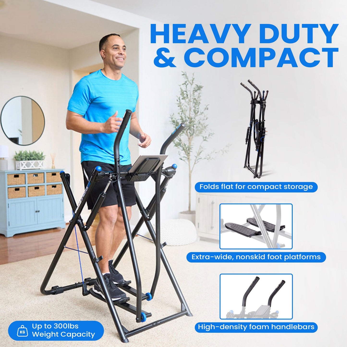 Gazelle Glider Elliptical Hybrid Exercise Machine for Home Gym, Pacer or Sprinter Model - Low-Impact Cardio & Strength Training, Total Body Workout, Foldable Steel Frame, Fitness Tracker Computer