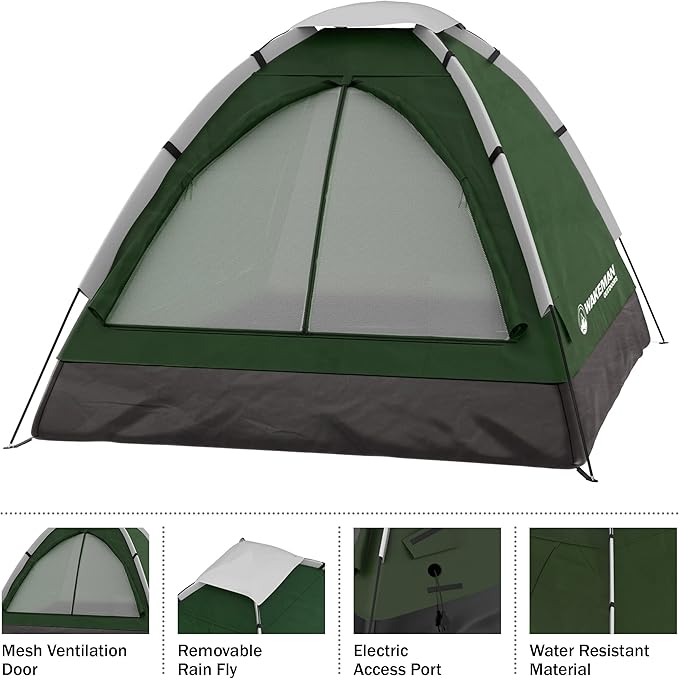 Wakeman Tents 2-Person Tent with Pop-Up Design and Carry Bag - Includes Pop-Up Privacy Tent, Dressing Room, or Portable Shower - Camping Gear by Wakeman
