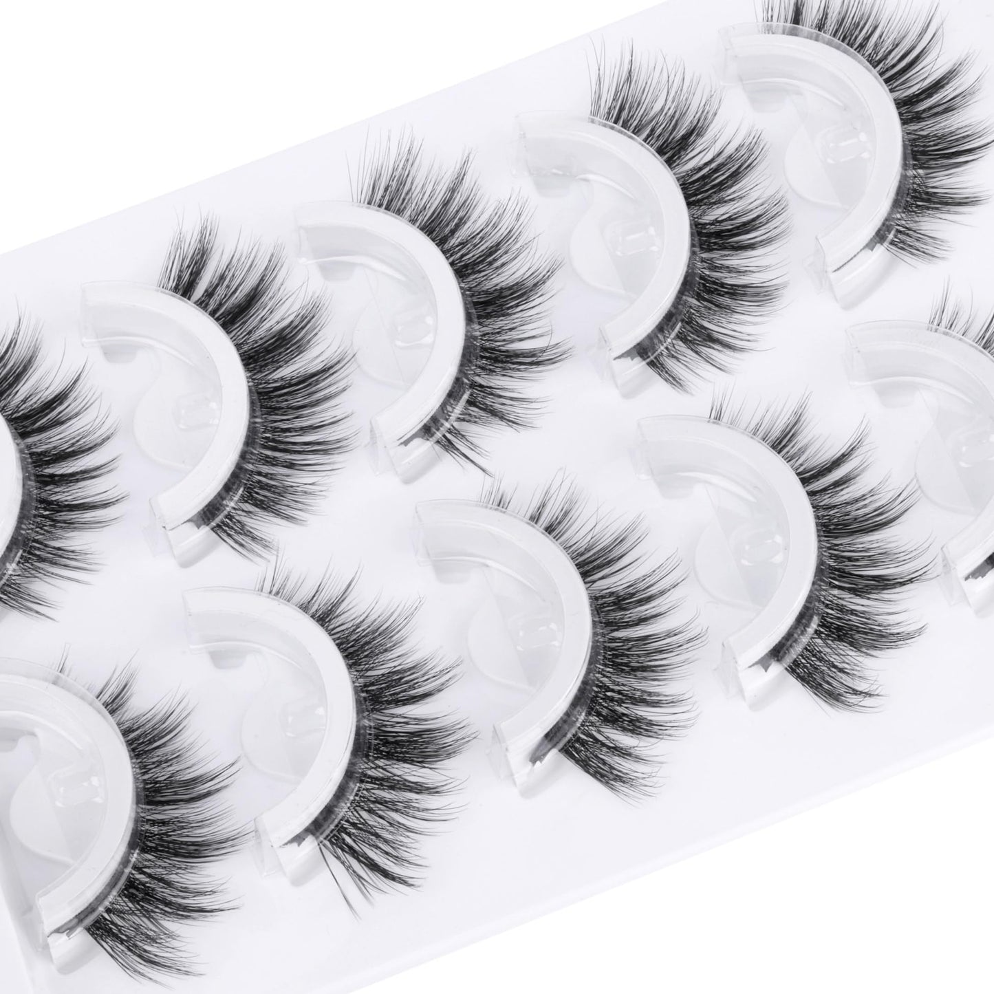 Zegaine Natural Self Adhesive Lashes Cat Eye Lashes Pre Glued Eyelashes Reusable Self Adhesive Eyelashes Wispy Glueless lashes Faux Mink Lashes Waterproof No Glued Needed Fluffy Strip Lashes 5 Pairs