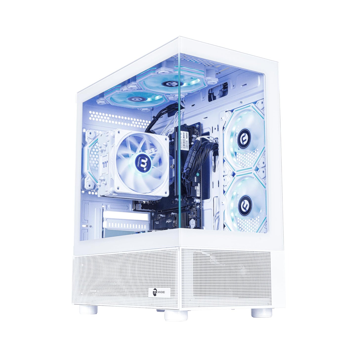 NINGMEI Soul Gaming PC Desktop,AMD Ryzen 5 5600GT 6 core 3.6GHz(up to 4.6GHz),AMD Radeon Vega 7 Graphics,16GB DDR4 RAM 3200MHz,1TB NVME SSD,550W PSU, Windows 11 Home 64-bit,White