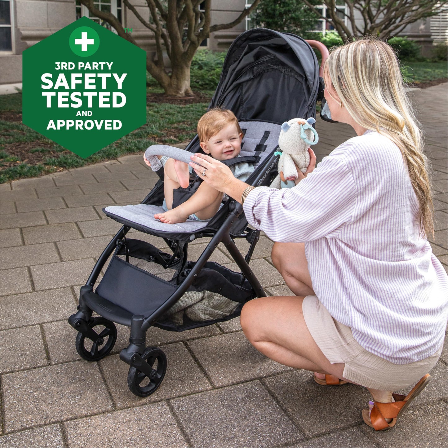 Summer Infant Ingenuity 3Dquickclose CS+ Compact Fold Stroller – Lightweight Stroller with Oversized Canopy, Extra-Large Storage and Compact Fold, Gray