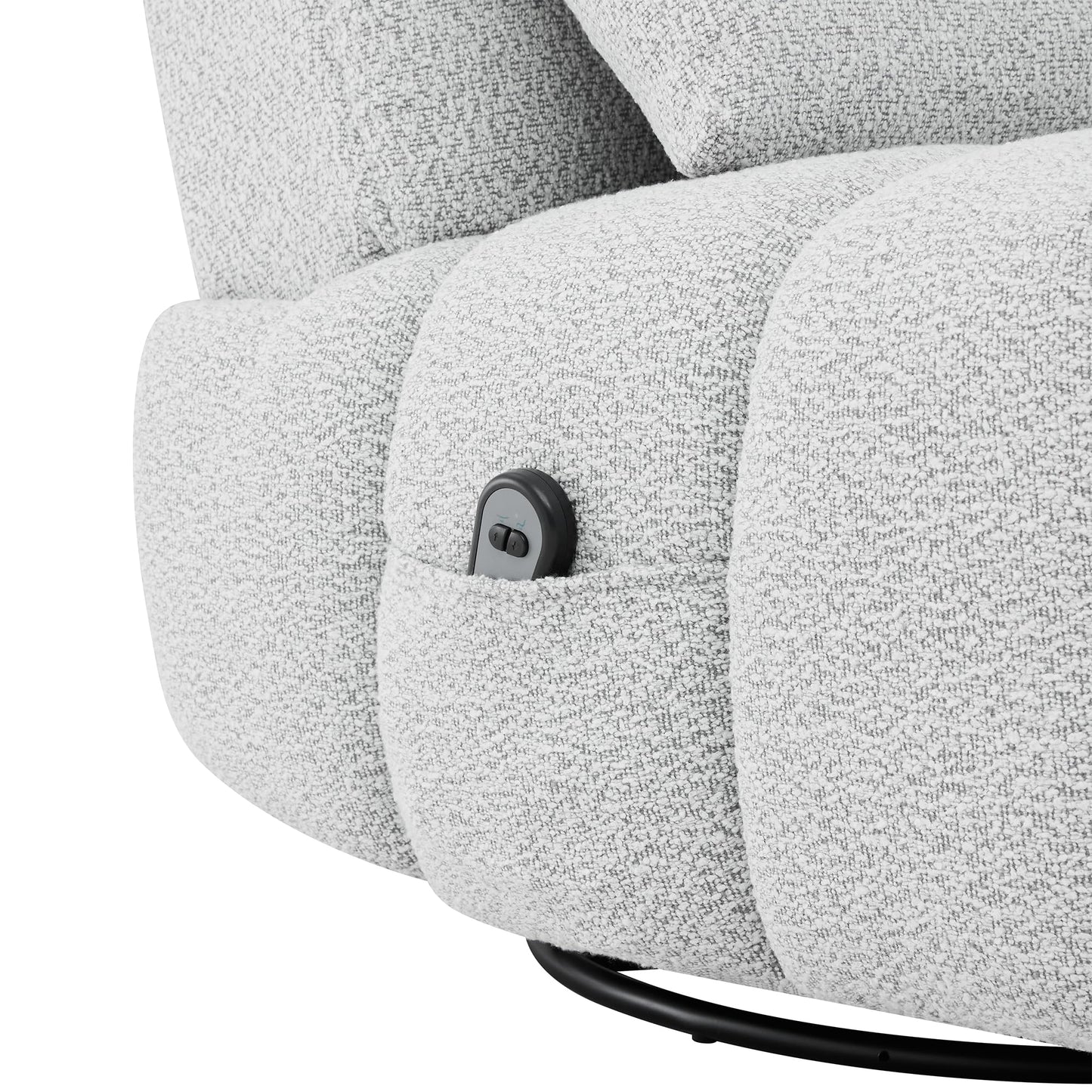 Watson & Whitely Oversized Power Recliner Chair for Adults, Swivel Rocker Recliner Chair with Lumbar Support, Ultra-Comfy Glider Recliner for Living Room Theater Seating Single Sofa, Grey