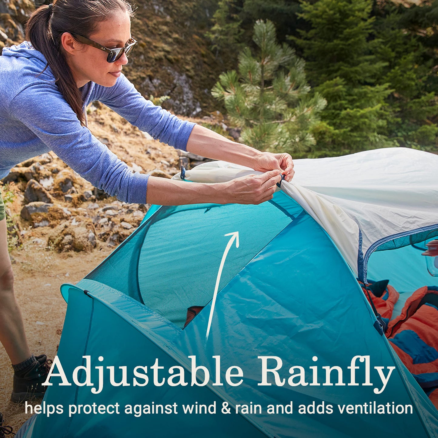 Coleman Pop-Up Instant Tent Sets Up in 10 Seconds, Portable & Lightweight 2/4 Person Weatherproof Camping Tent with Adjustable Rainfly