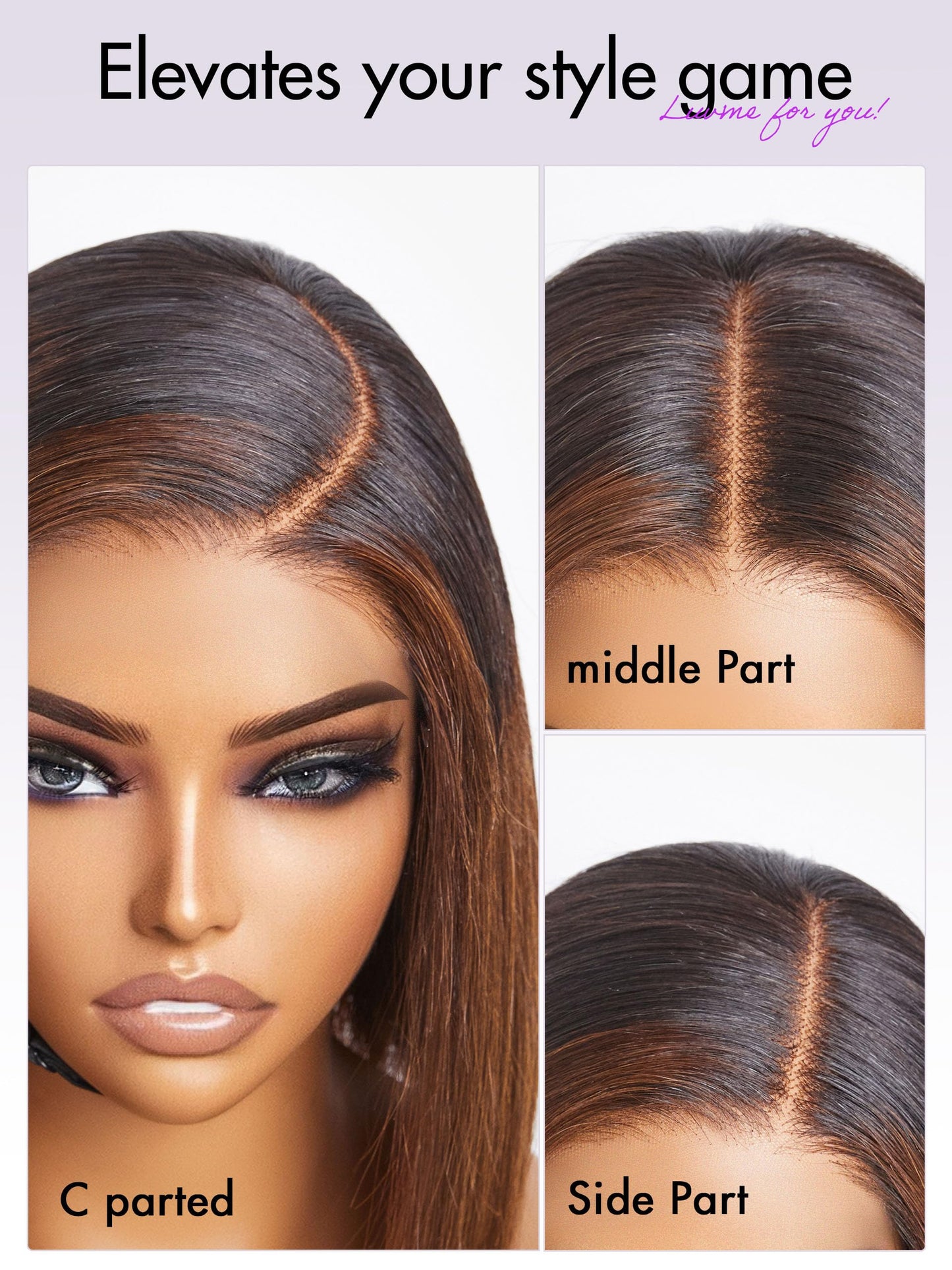 LUVME HAIR 10" Mix Brown Glueless Bob Wigs Human Hair Pre Plucked, 5x5 HD Lace Closure Wigs Human Hair 180 Density, Ready to Go Wig with Bleached Knots & Pre Cut Lace