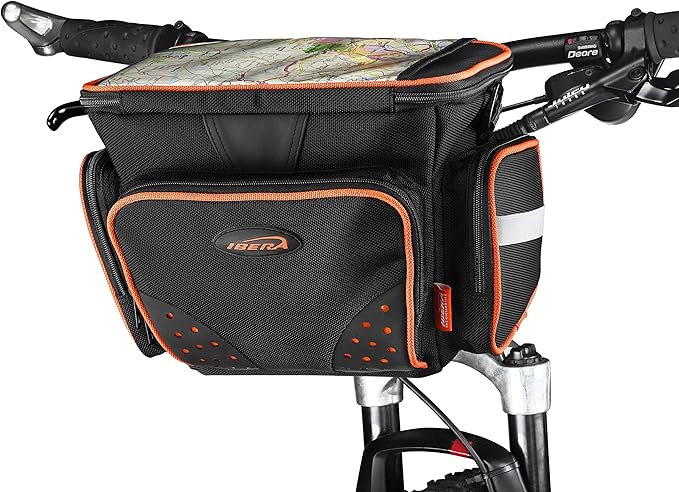 Ibera Bike Handlebar Bag for Camera Equipment, Clip-on Quick Release Bicycle Bag with Rain Cover and Map Sleeve