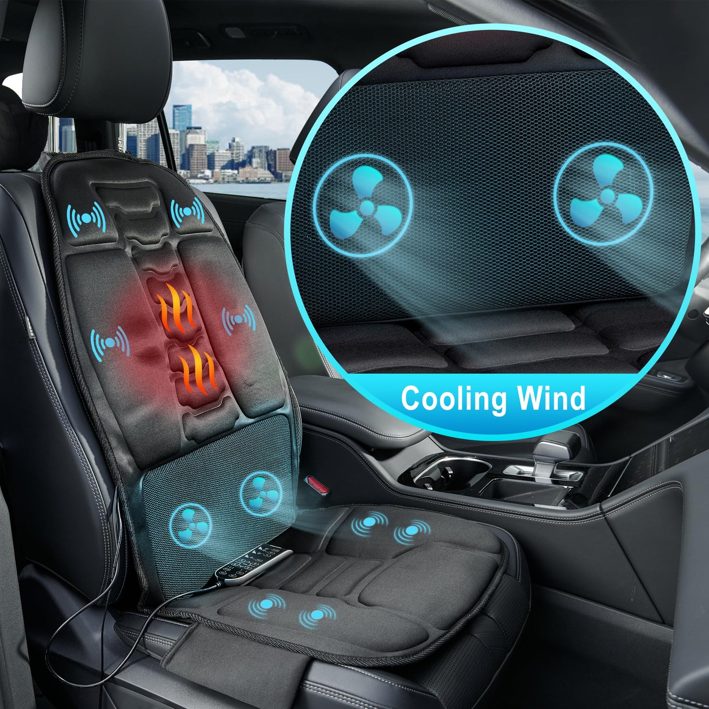 Back Massager with Heat, Massage Chair Pad for Pain Relief Deep Tissue, Portable Massage Seat Cushion for Home Office Use, Gifts for Men Women