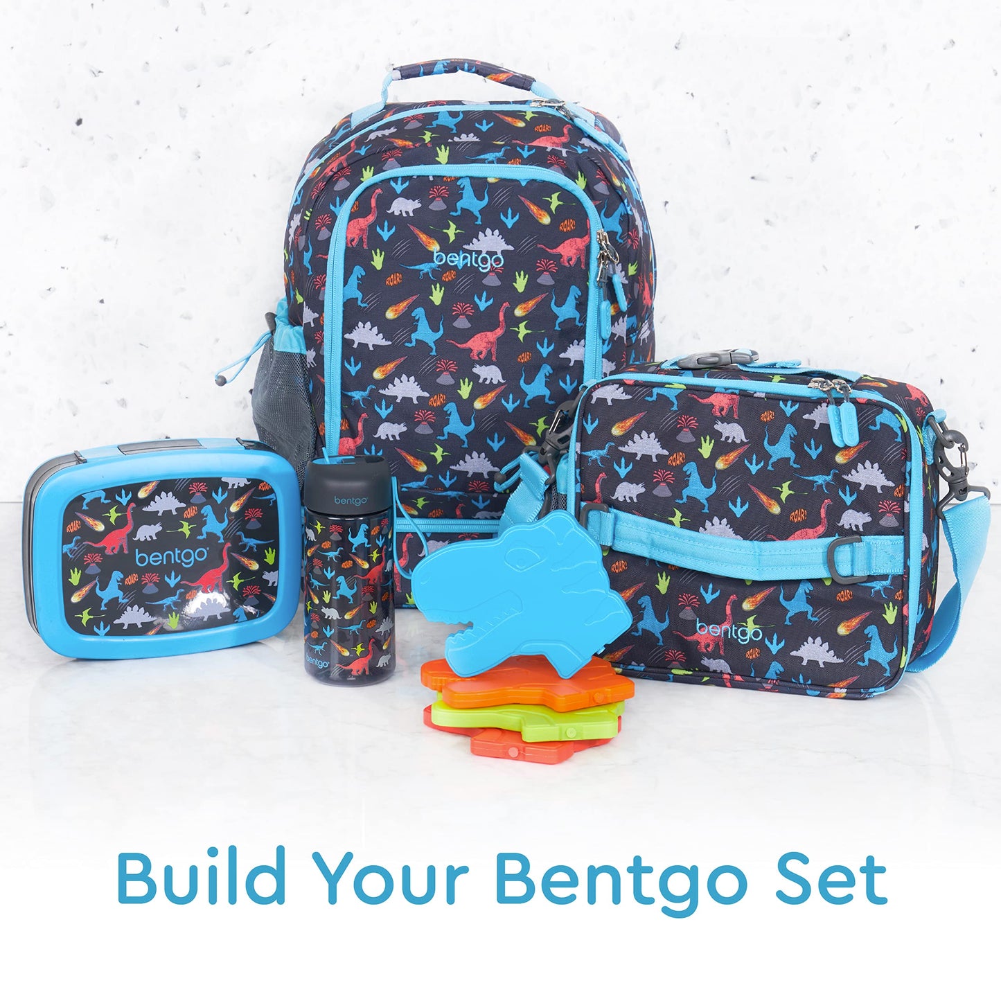 Bentgo Kids Water Bottle - Leak-Proof, Durable Tritan™, BPA-Free 15 oz. Cup for Kids/Toddlers Ages 3+ - Flip-Up Straw & Dishwasher Safe for School, Sports, Daycare & Camp (Dinosaur)